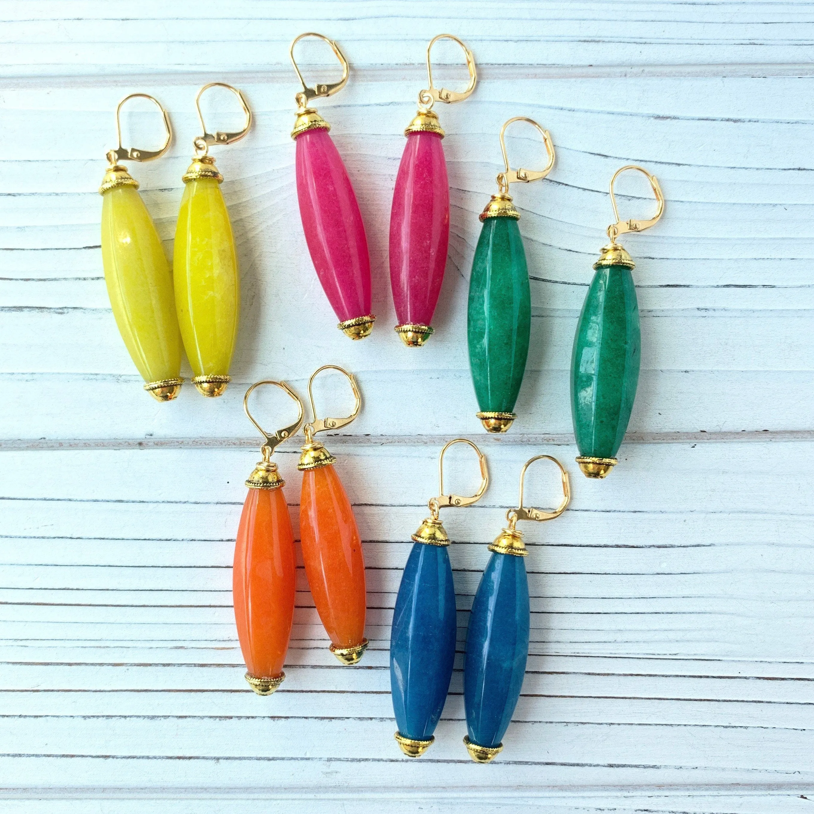 Lantern Drop Earrings - 5 Color Options