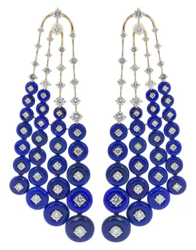 Lapis Lazuli Comet Earrings