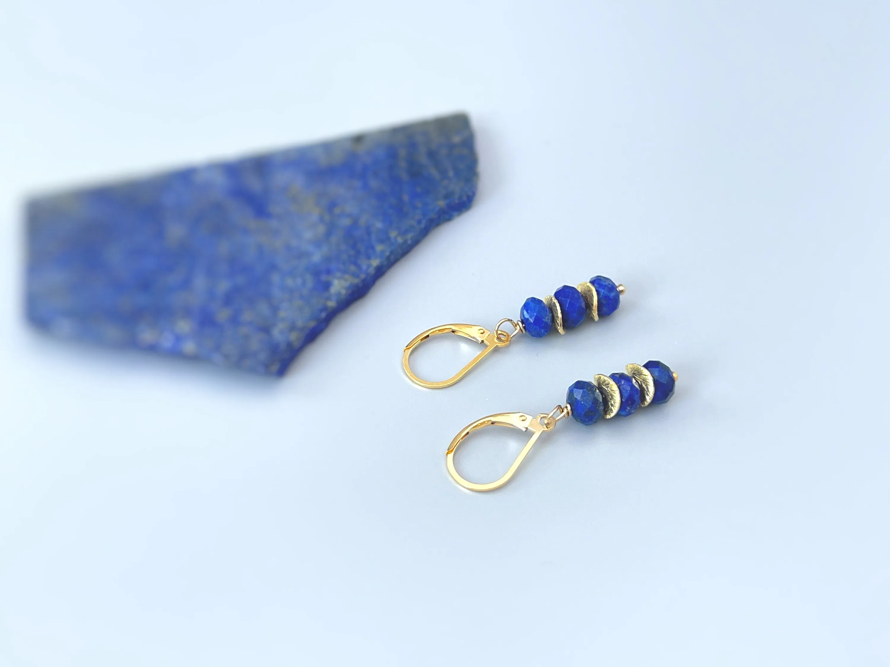 Lapis Lazuli Earrings dangle  lightweight everyday jewelry