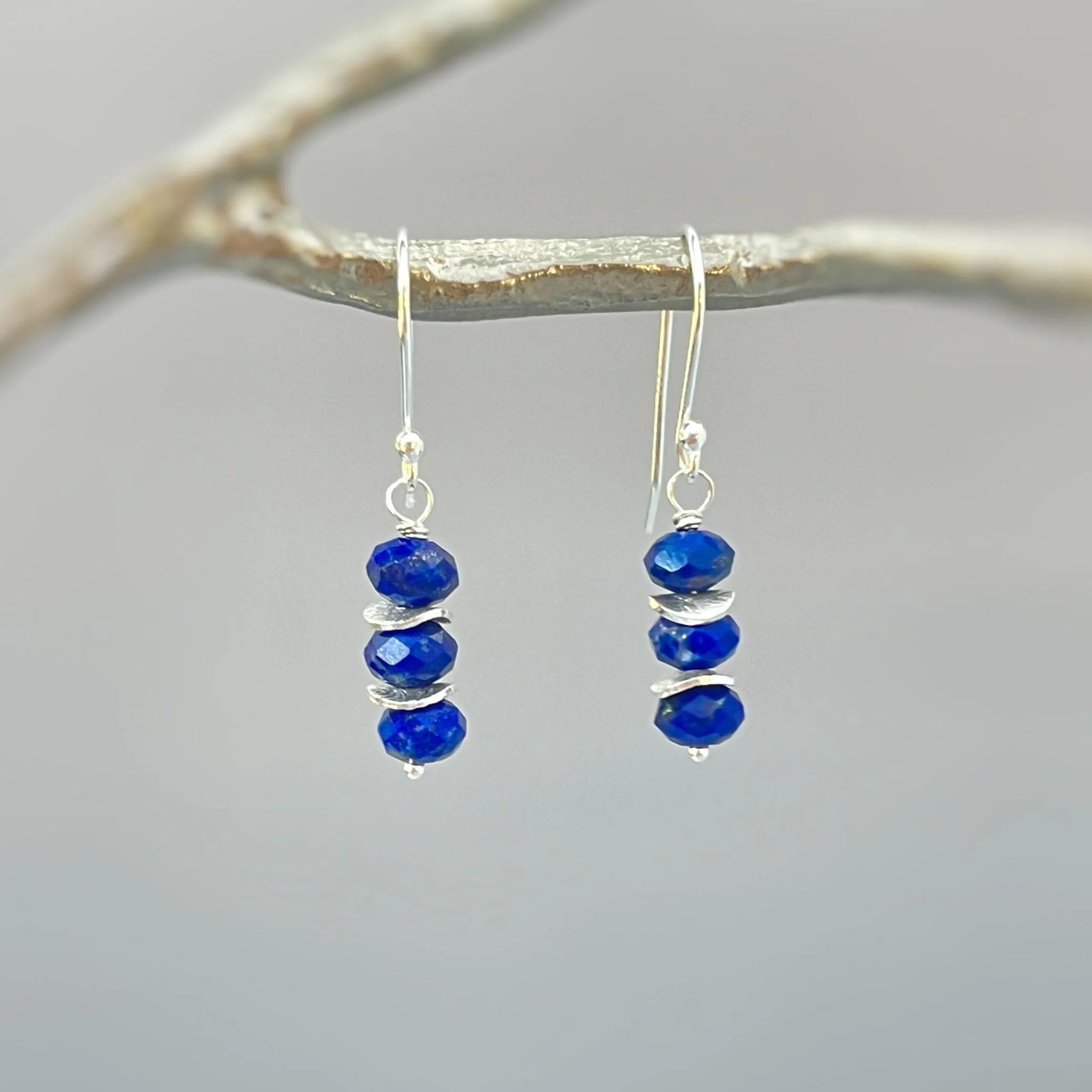 Lapis Lazuli Earrings dangle  lightweight everyday jewelry