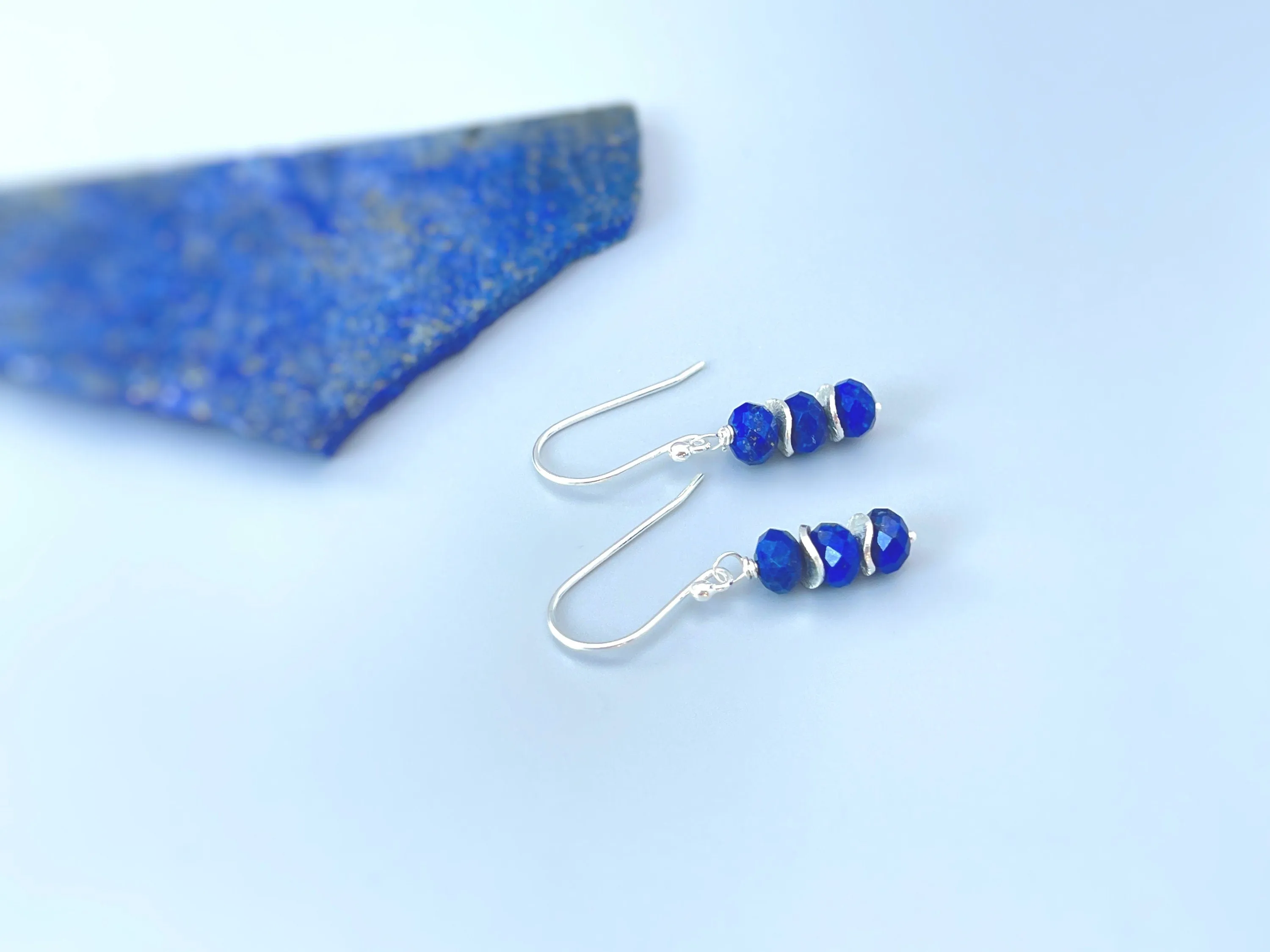 Lapis Lazuli Earrings dangle  lightweight everyday jewelry