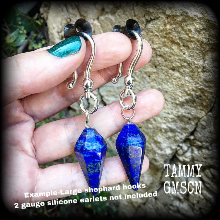 Lapis Lazuli earrings-Gemstone ear hangers