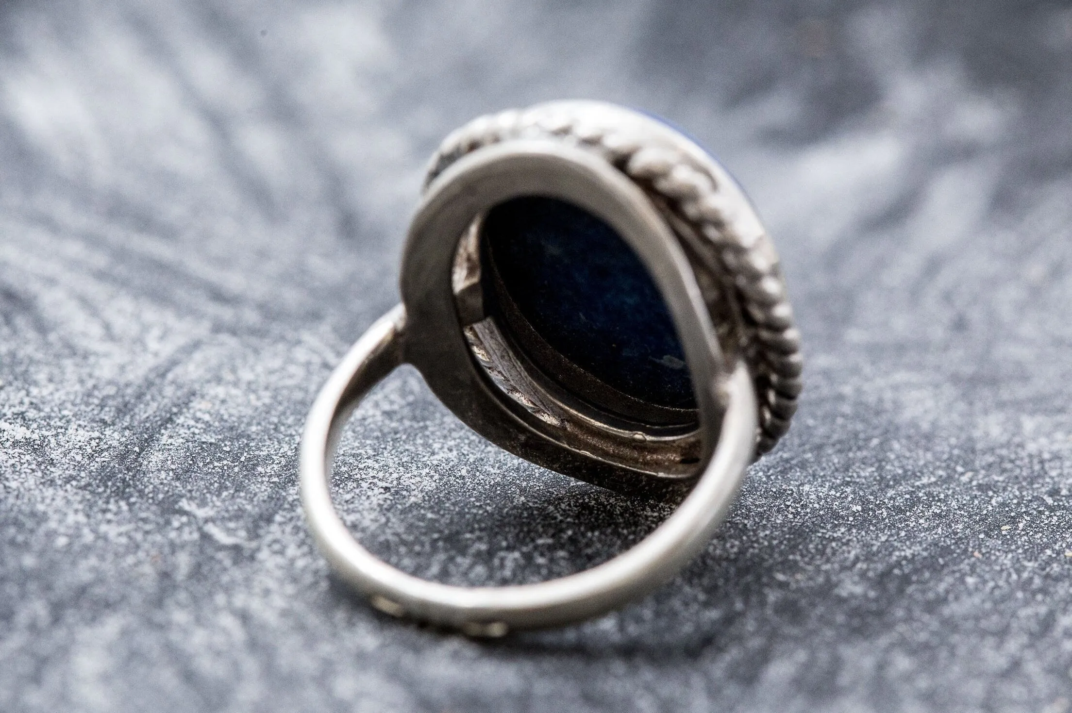 Lapis Lazuli Ring - Blue Bezel Ring - Lapis Statement Ring