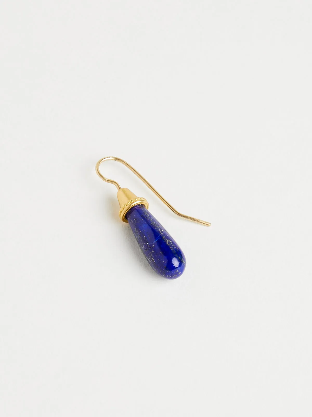 Lapis Pileus Earrings in 22k Yellow Gold