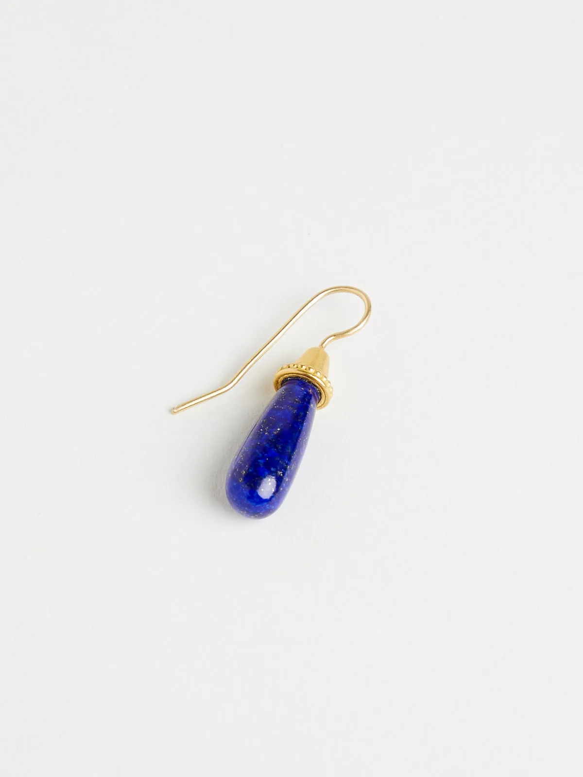 Lapis Pileus Earrings in 22k Yellow Gold