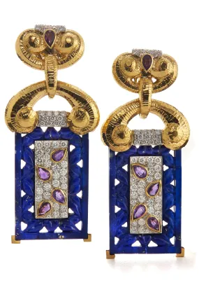 Lapis Screen Earrings