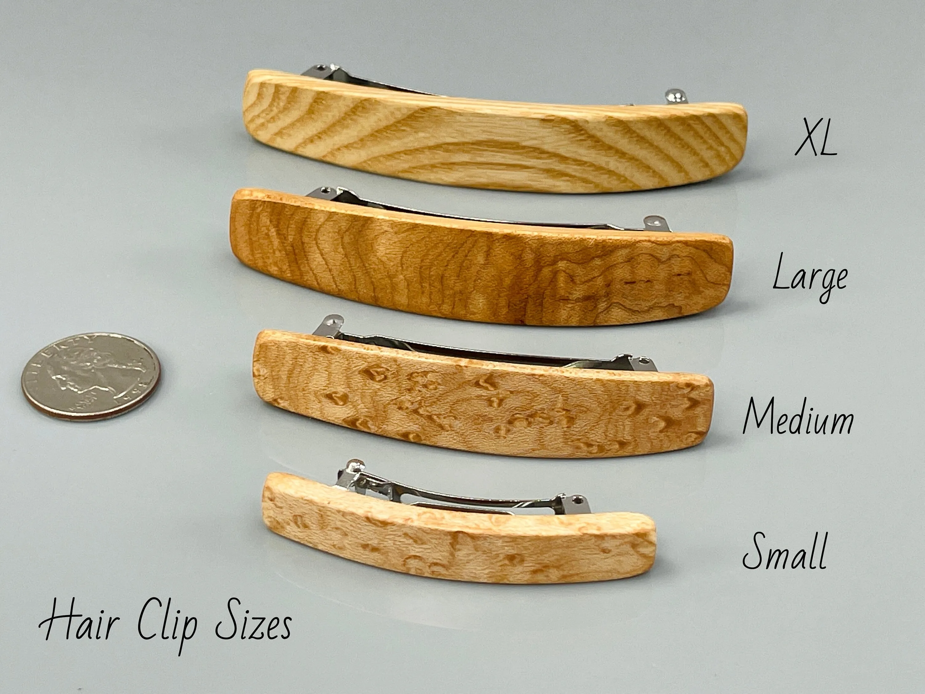 Large Birdseye Maple Wooden Hair Barrette