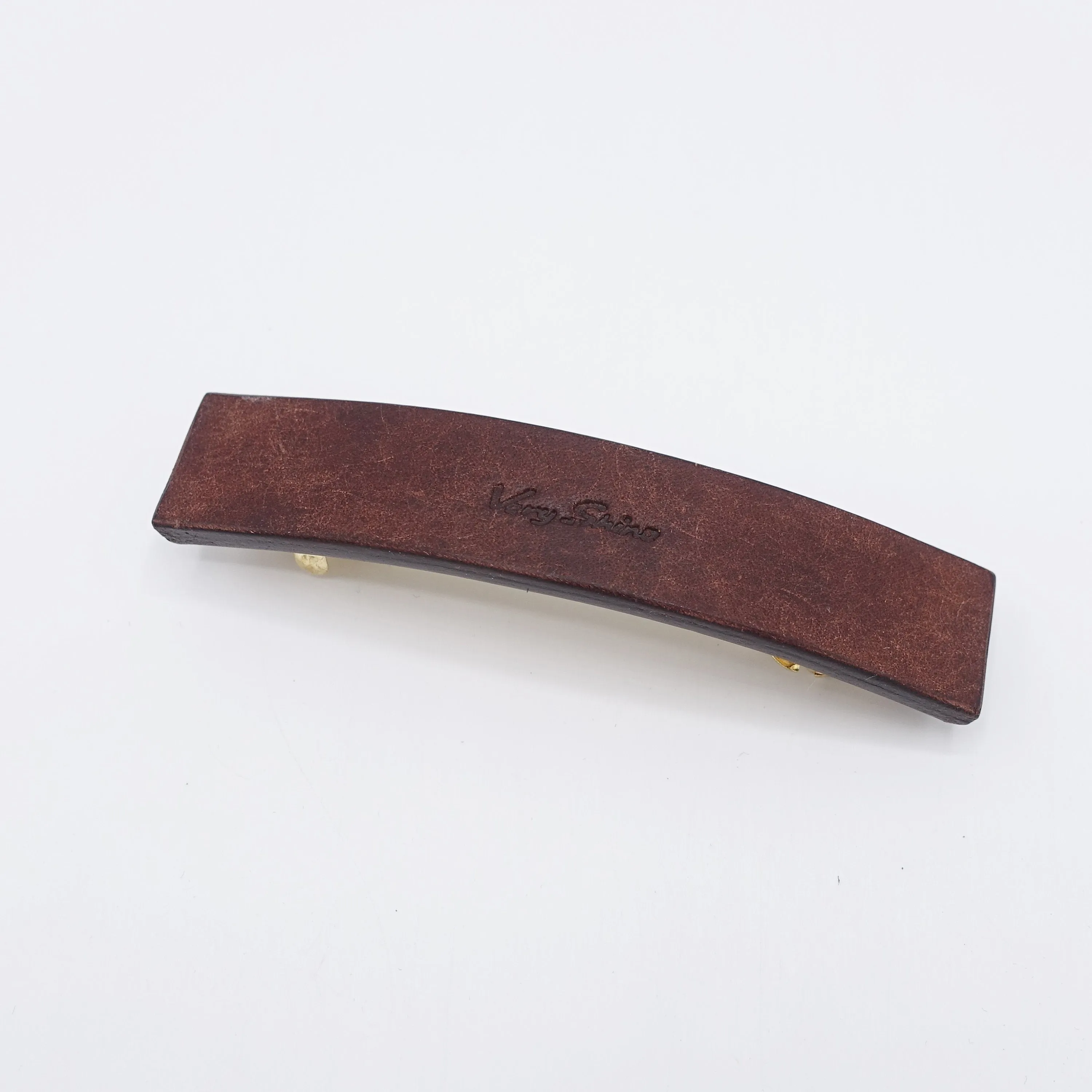 leather hair barrette, margot leather barrette, classy hair accessory for women