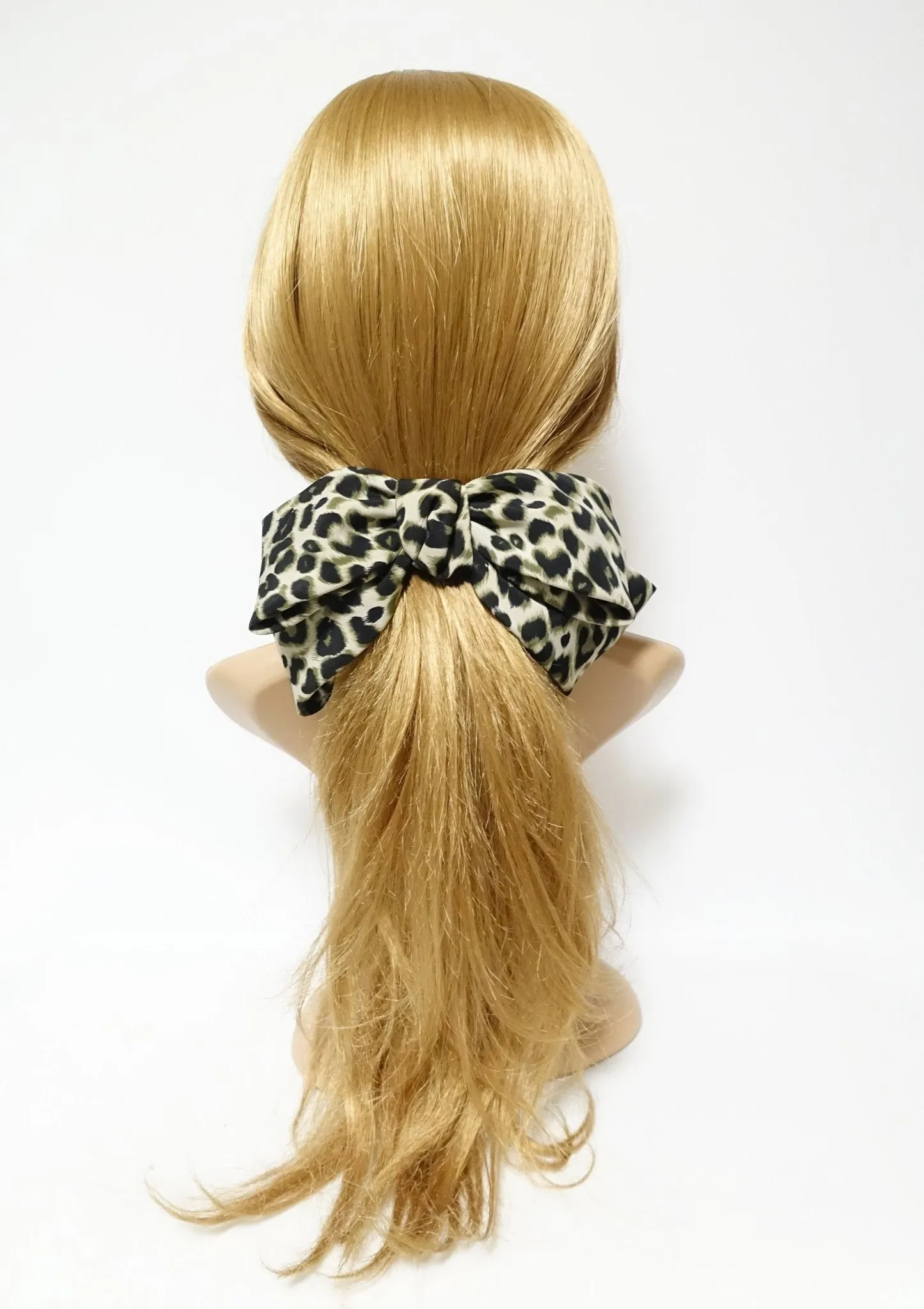 Leopard print big bow barrette sexy floppy hair bow barrette women hair accessory