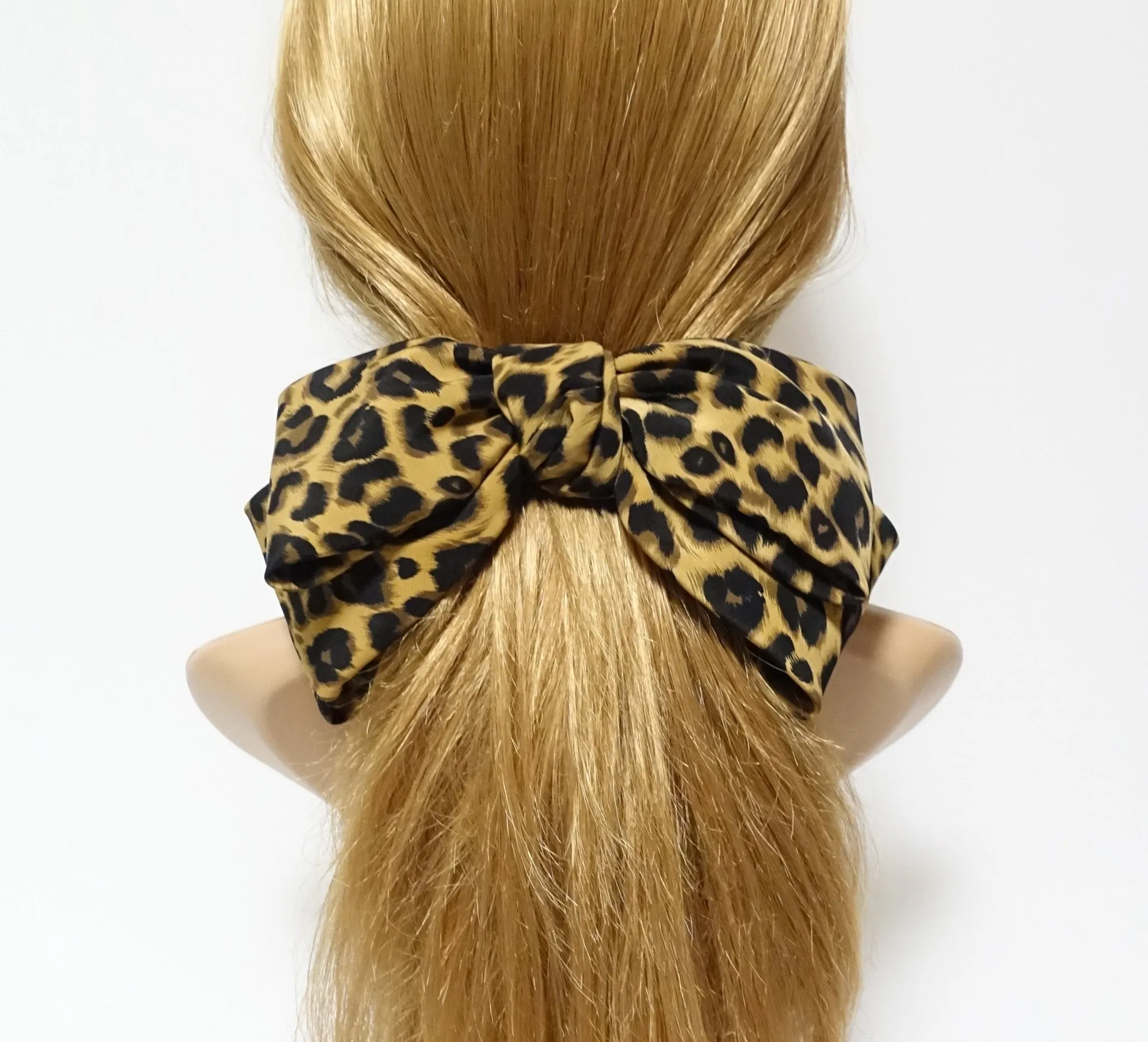 Leopard print big bow barrette sexy floppy hair bow barrette women hair accessory