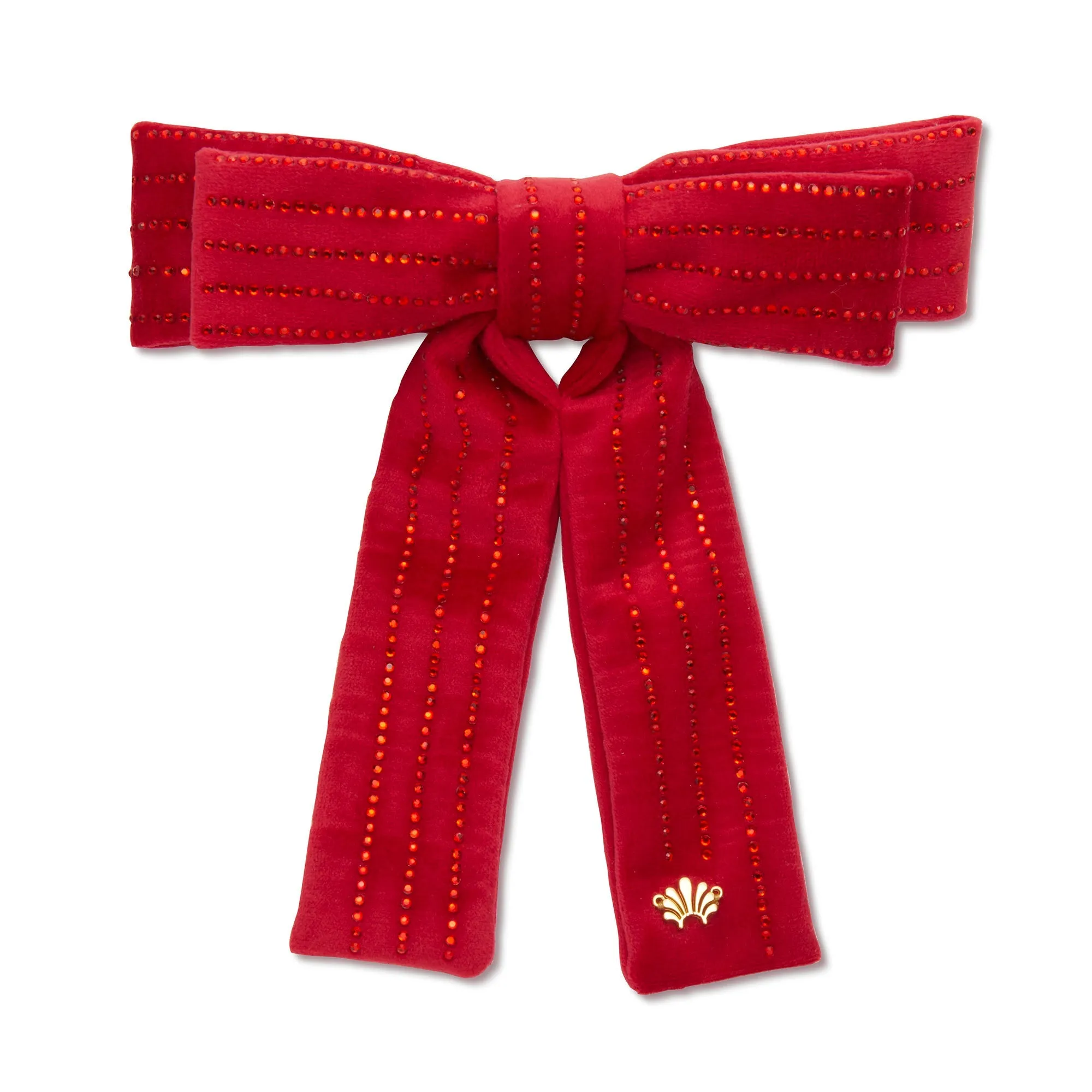 LIPSTICK RED ANTOINETTE PINSTRIPE BOW