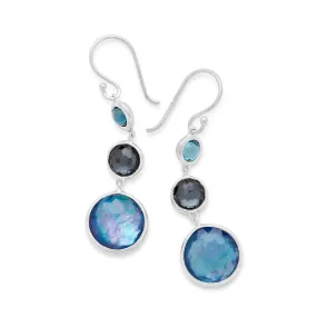 Lollipop Small Lollitini 3-Stone Drop Earrings in Eclipse