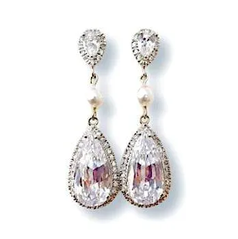 Long CZ Drop Earrings Berin