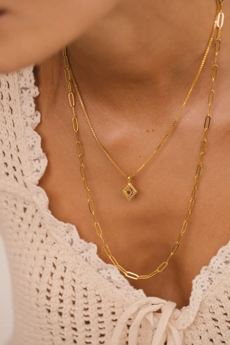 Long Link Chain Necklace Gold Plated (60cm)