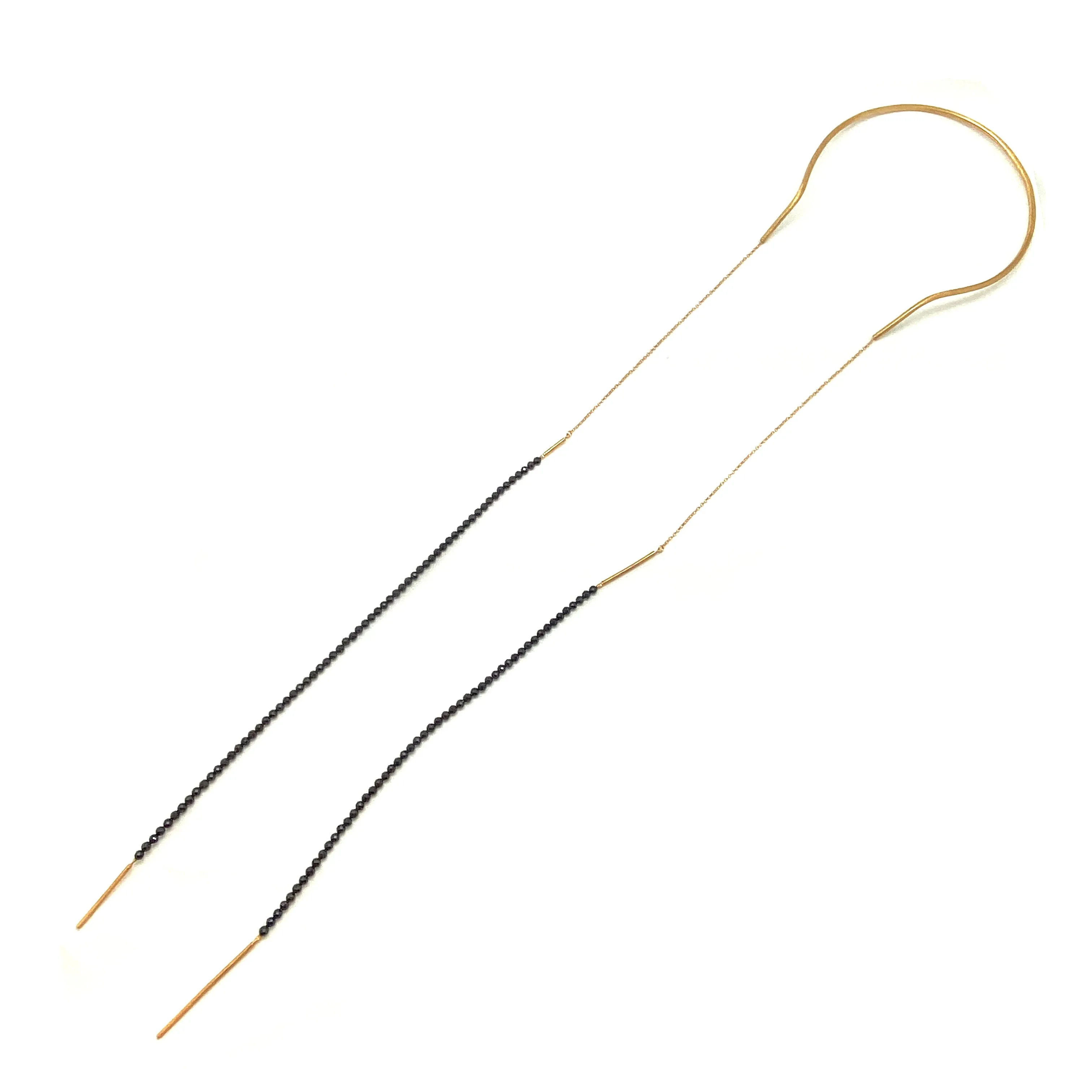 Long Spinel Golden Drape Necklace