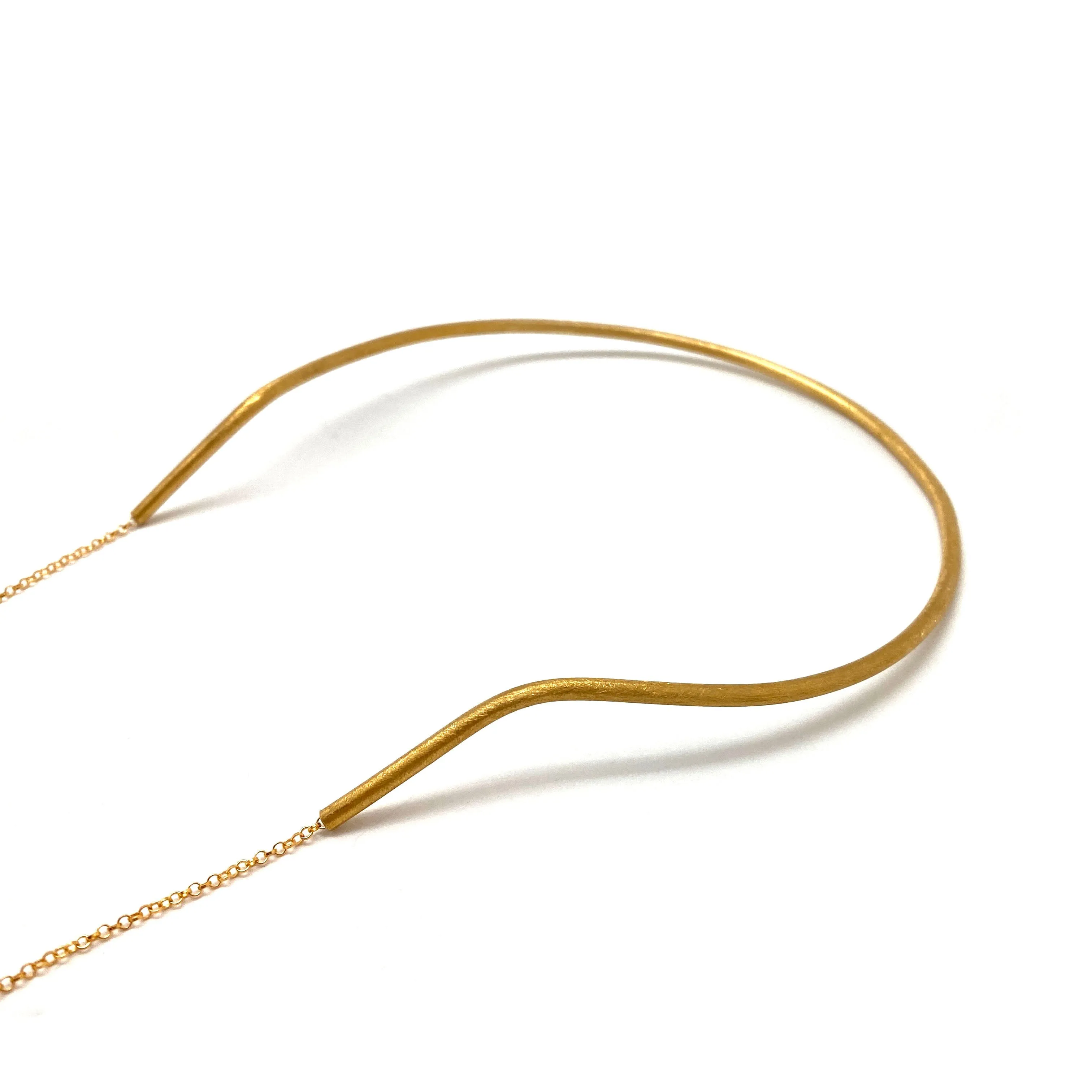 Long Spinel Golden Drape Necklace