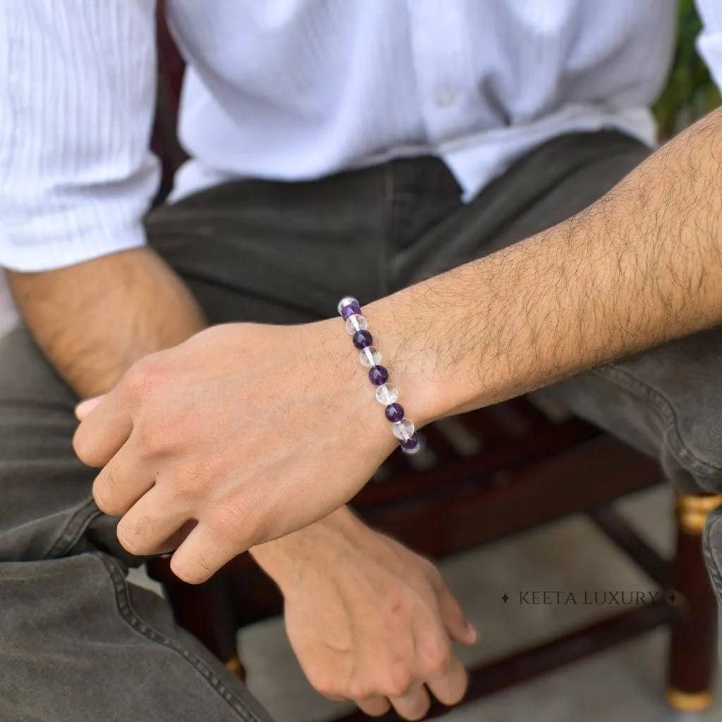 Love - Amethyst & Clear Quartz Bracelets