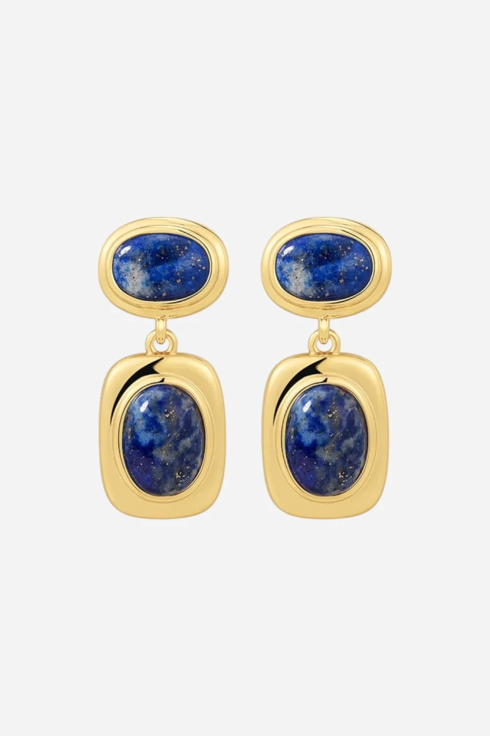 LUV AJ Lapis Double Studs in Gold