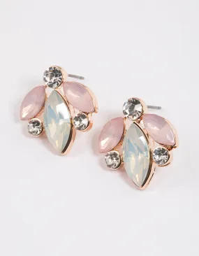 Marquise & Round Cluster Drop Earrings