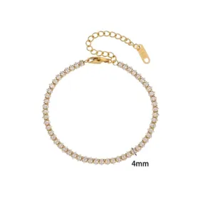 Marquise Cut Zirconia & Gold Tennis Bracelet