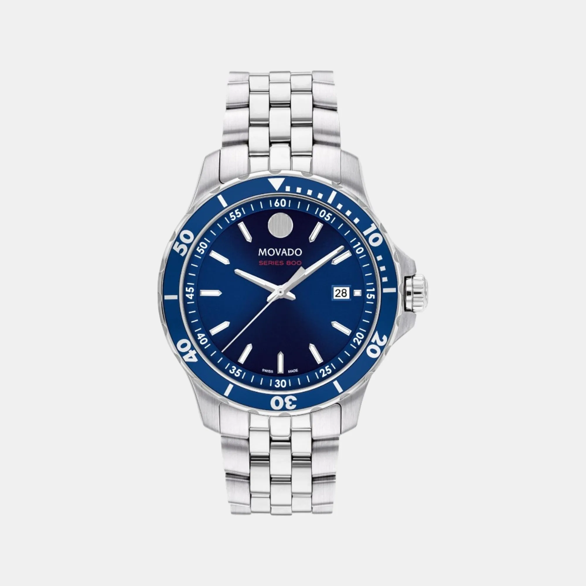 Men Quartz Analog Blue Dial Stainless Steel Watch 2600183