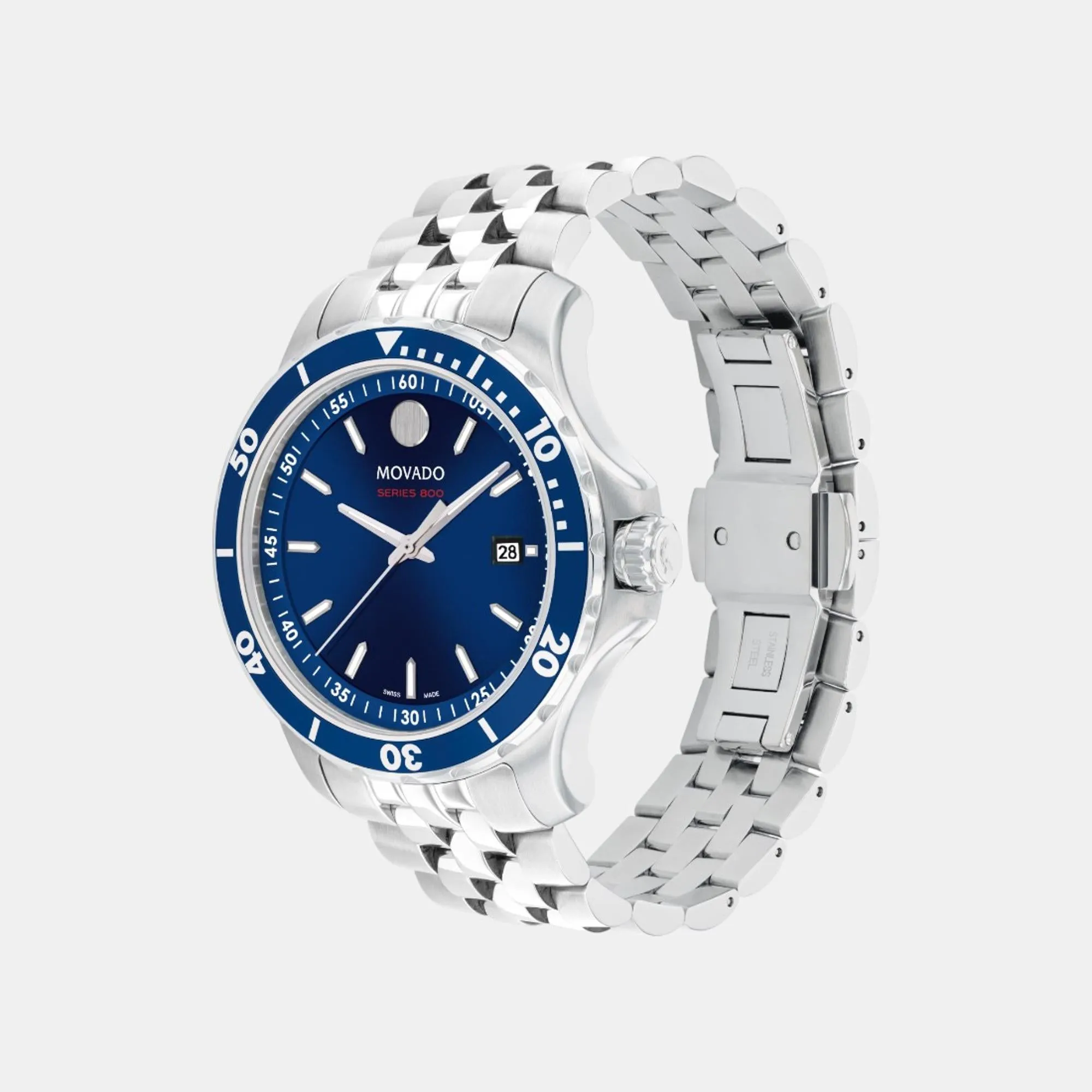 Men Quartz Analog Blue Dial Stainless Steel Watch 2600183