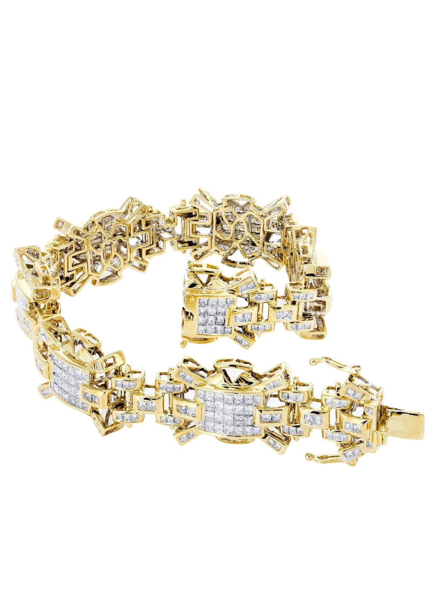 Mens Diamond Bracelet Yellow Gold| 8.13 Carats| 47.62 Grams