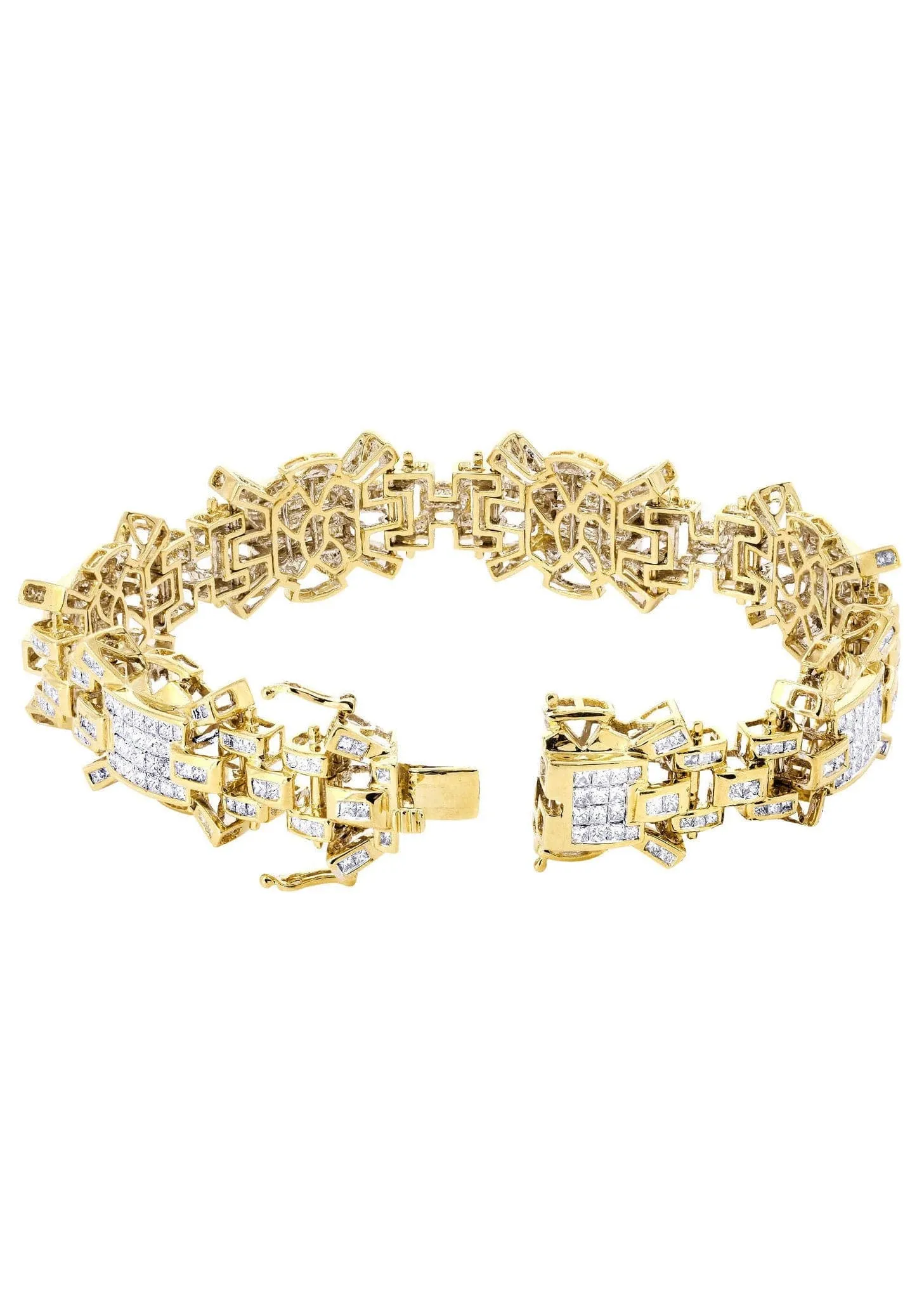 Mens Diamond Bracelet Yellow Gold| 8.13 Carats| 47.62 Grams