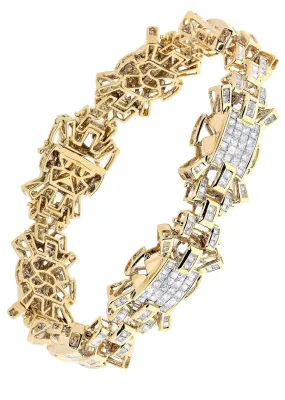 Mens Diamond Bracelet Yellow Gold| 8.13 Carats| 47.62 Grams