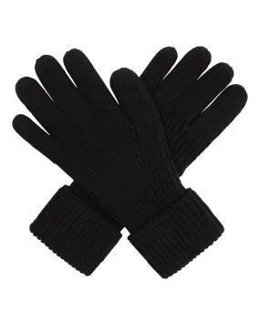 Men's Ribbed Cashmere Gloves Black