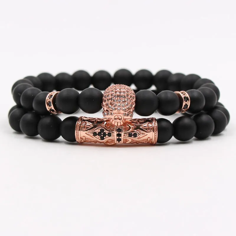 Micro-inlaid Zircon Elbow Skull Elastic Bracelet