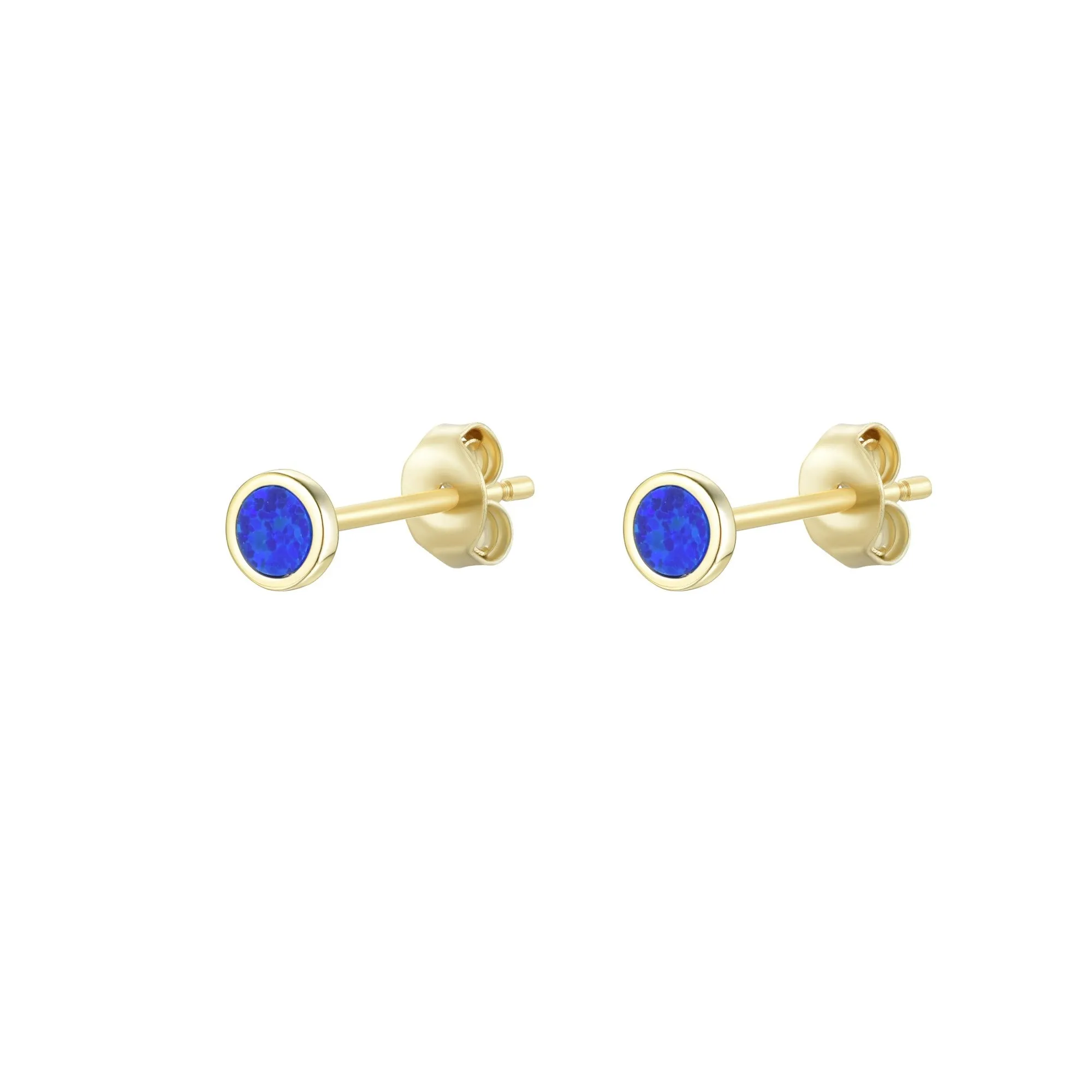 Mini Round Opal Stud Earrings