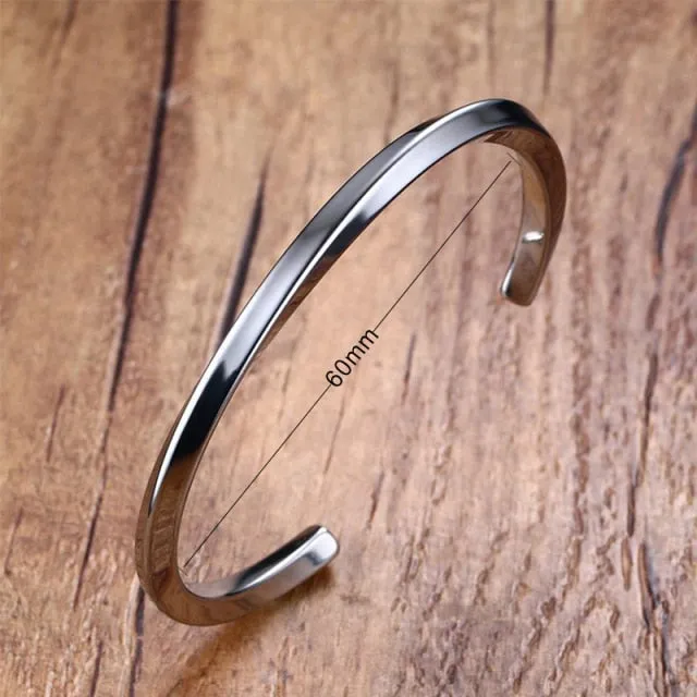 Minimalist Slight Twist Style Cuff Bracelet