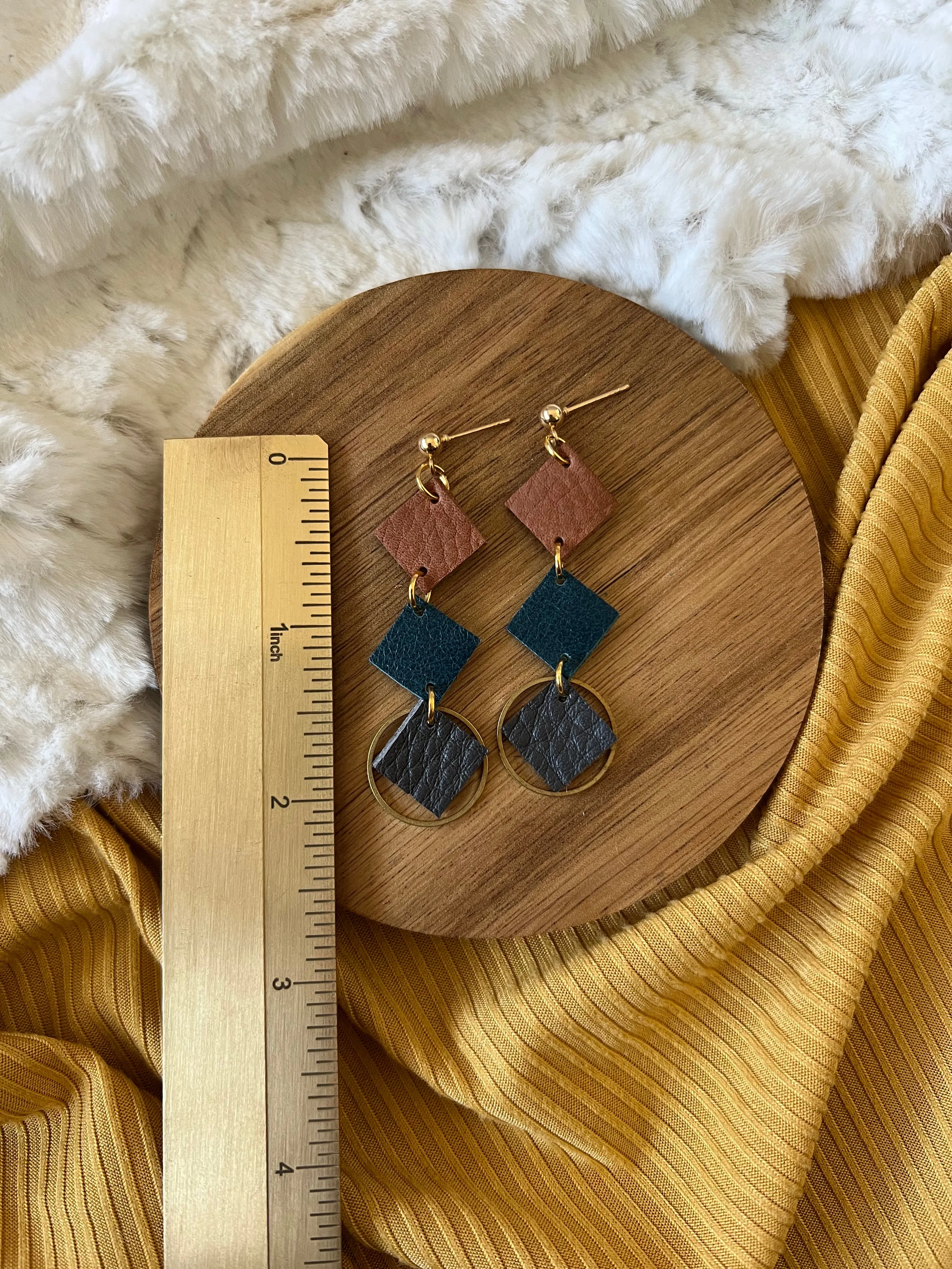 Mist Leather Earrings