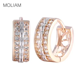 MOLIAM Fashion Jewellery Huggie Earing for Women White Cubic Zirconia Hoop Earings Design Wedding Earring Brinco Bijoux MLE151