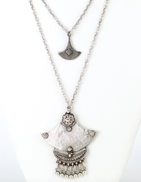 Moon Pendant Layered Necklace