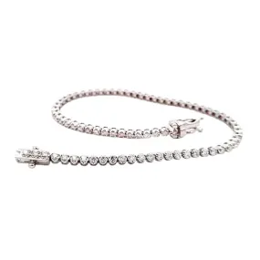 Mountz Collection 1.0CTW 7" Illusion Set Diamond Straightline Bracelet in 14K White Gold