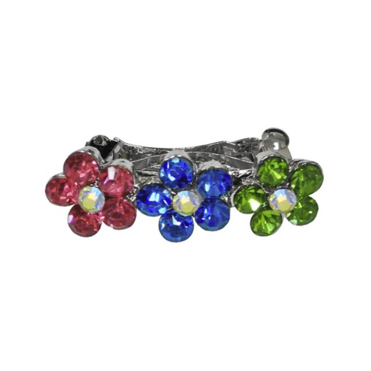 Multi Color Crystal Flower Dog Hair Clip