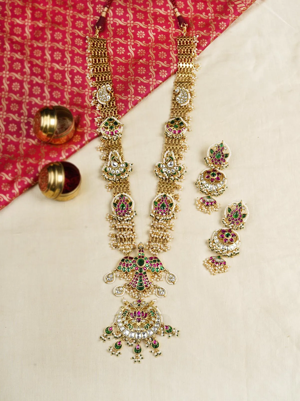 Multicolor Gold Plated Mishr Necklace Set - MR-S630M