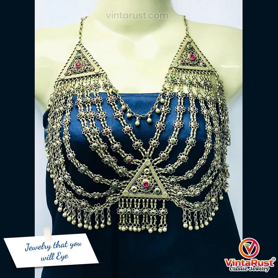 Multilayers Ethnic Handmade Kuchi Bib Necklace