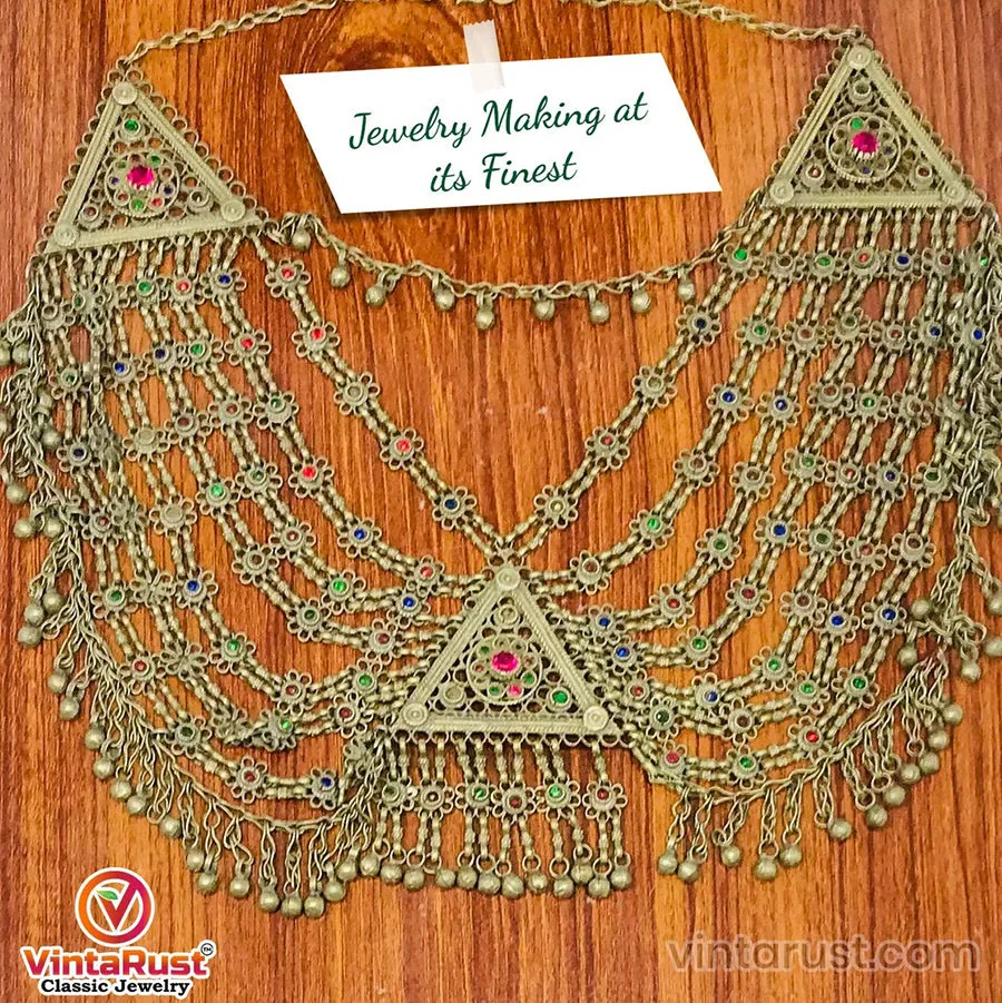 Multilayers Ethnic Handmade Kuchi Bib Necklace