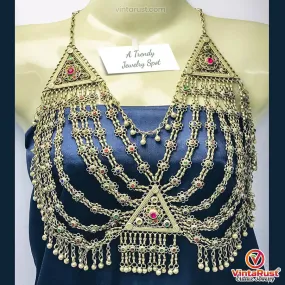 Multilayers Ethnic Handmade Kuchi Bib Necklace