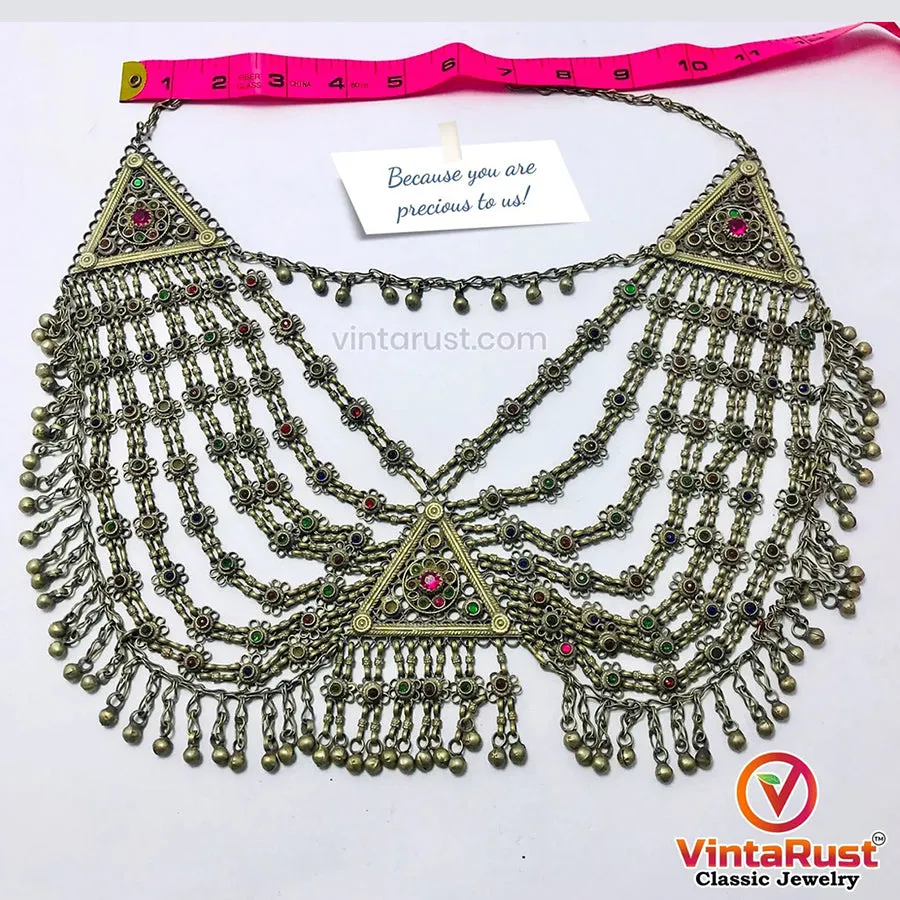 Multilayers Ethnic Handmade Kuchi Bib Necklace