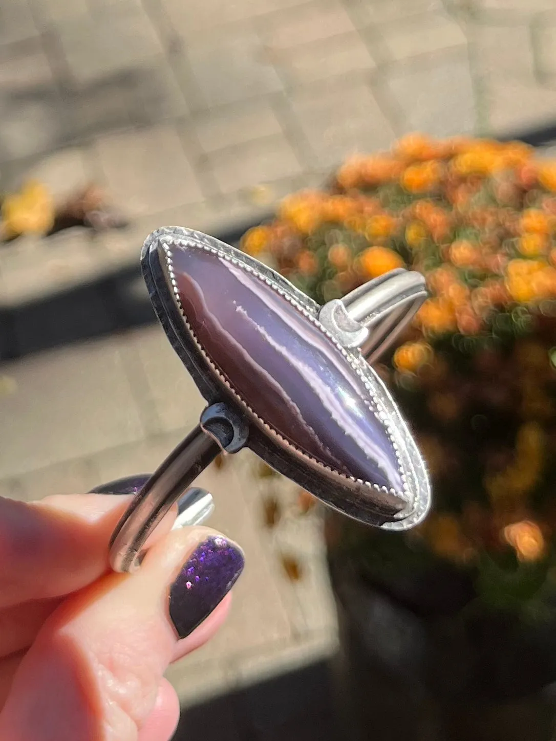 Navette Purple Passion Crescent Cuff Bracelet