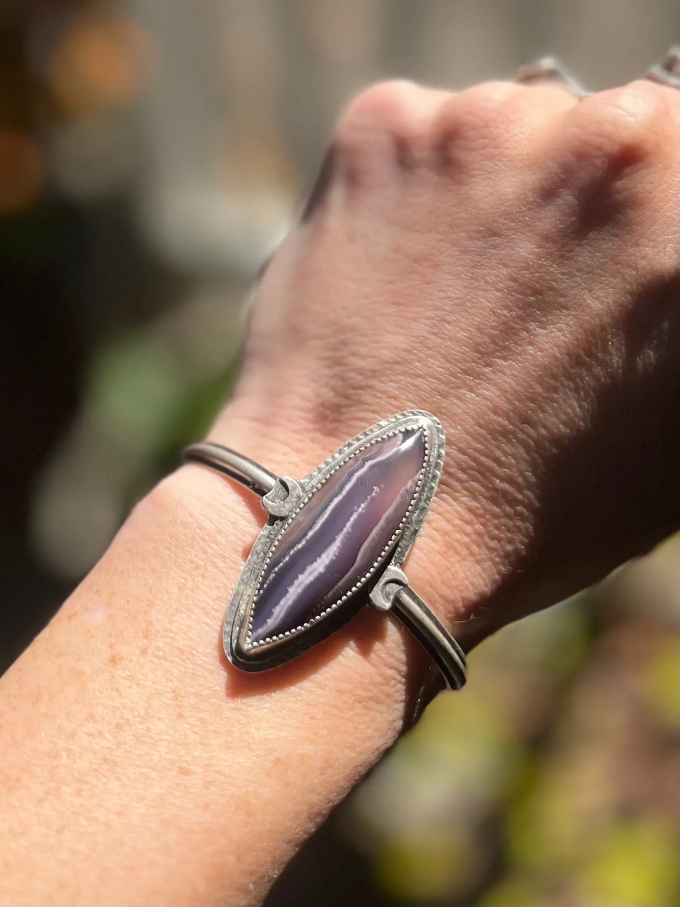 Navette Purple Passion Crescent Cuff Bracelet