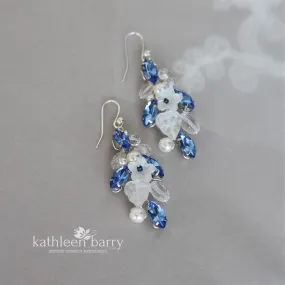 Noa Rhinestone floral earrings - custom colors available - Statement earrings