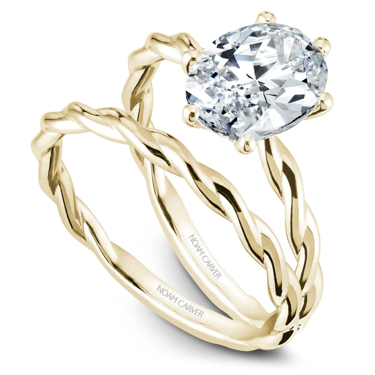 Noam Carver Twist Solitaire Engagement Ring Setting in Yellow Gold