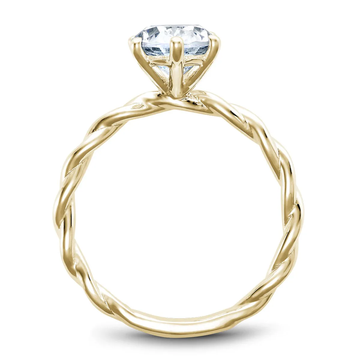 Noam Carver Twist Solitaire Engagement Ring Setting in Yellow Gold