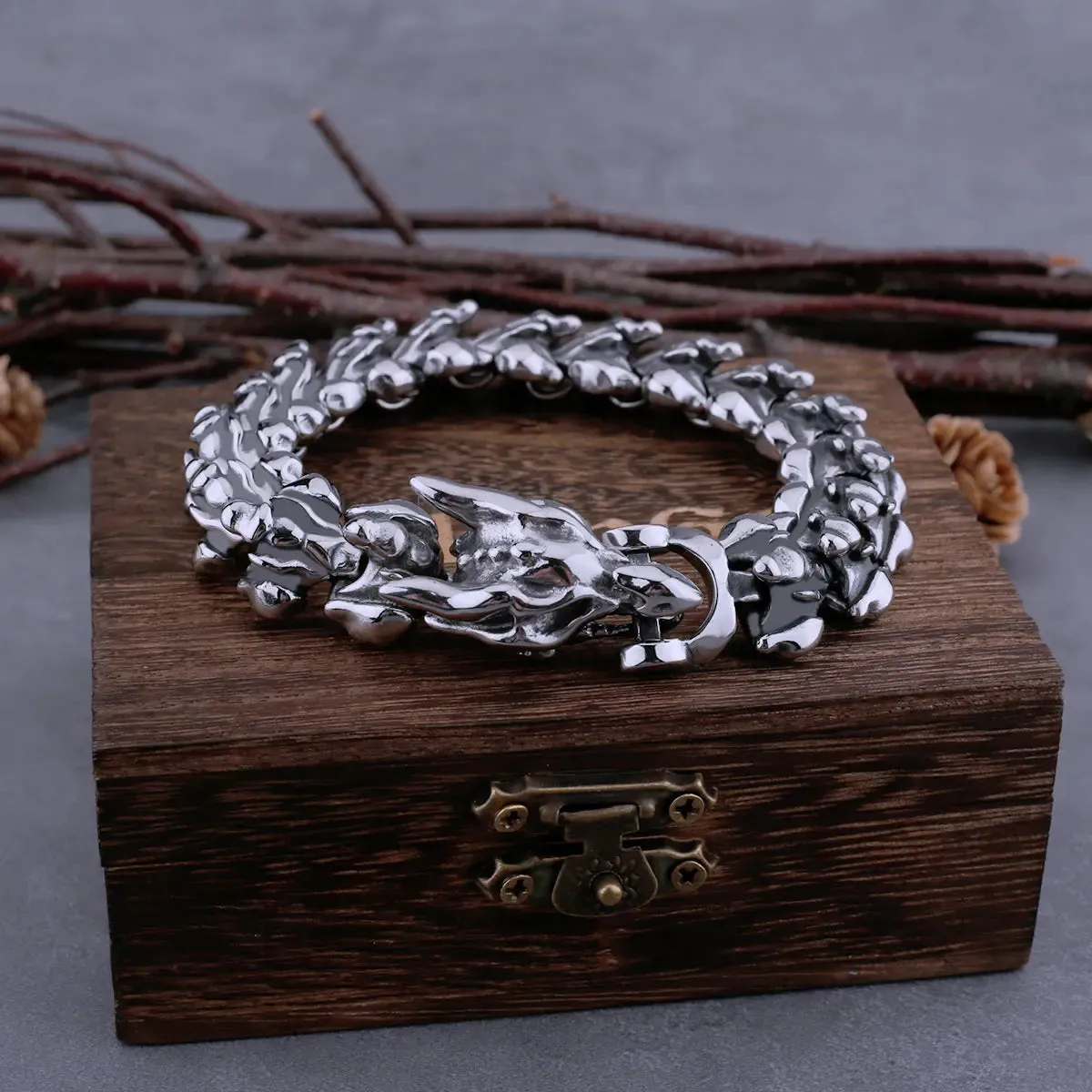 Nordic New High-end Retro Keel Viking Dragon Bracelets