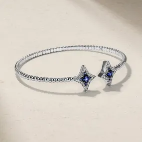 Notte Sapphire and Diamond Beaded Bangle